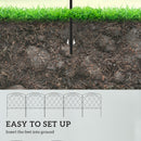 Outsunny 80 cm x 3 m Outdoor Picket Fence Panels with Panels, Swirls, Black