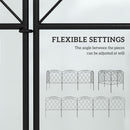 Outsunny 80 cm x 3 m Outdoor Picket Fence Panels with Panels, Swirls, Black