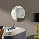 HOMCOM Round Bathroom Mirror, Modern Wall Mirror Aluminium Frame, 60 x 60cm