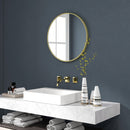HOMCOM Round Bathroom Mirror, Modern Wall Mirror Aluminium Frame, 60 x 60cm