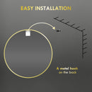 HOMCOM Round Bathroom Mirror, Modern Wall Mirror Aluminium Frame, 60 x 60cm