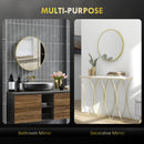 HOMCOM Round Bathroom Mirror, Modern Wall Mirror Aluminium Frame, 60 x 60cm