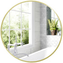 HOMCOM Round Bathroom Mirror, Modern Wall Mirror Aluminium Frame, 60 x 60cm