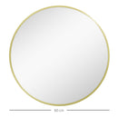 HOMCOM Round Bathroom Mirror, Modern Wall Mirror Aluminium Frame, 60 x 60cm