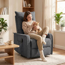 HOMCOM Massage Recliner Armchair, Swivel Rocking Recliner Chair, Dark Grey