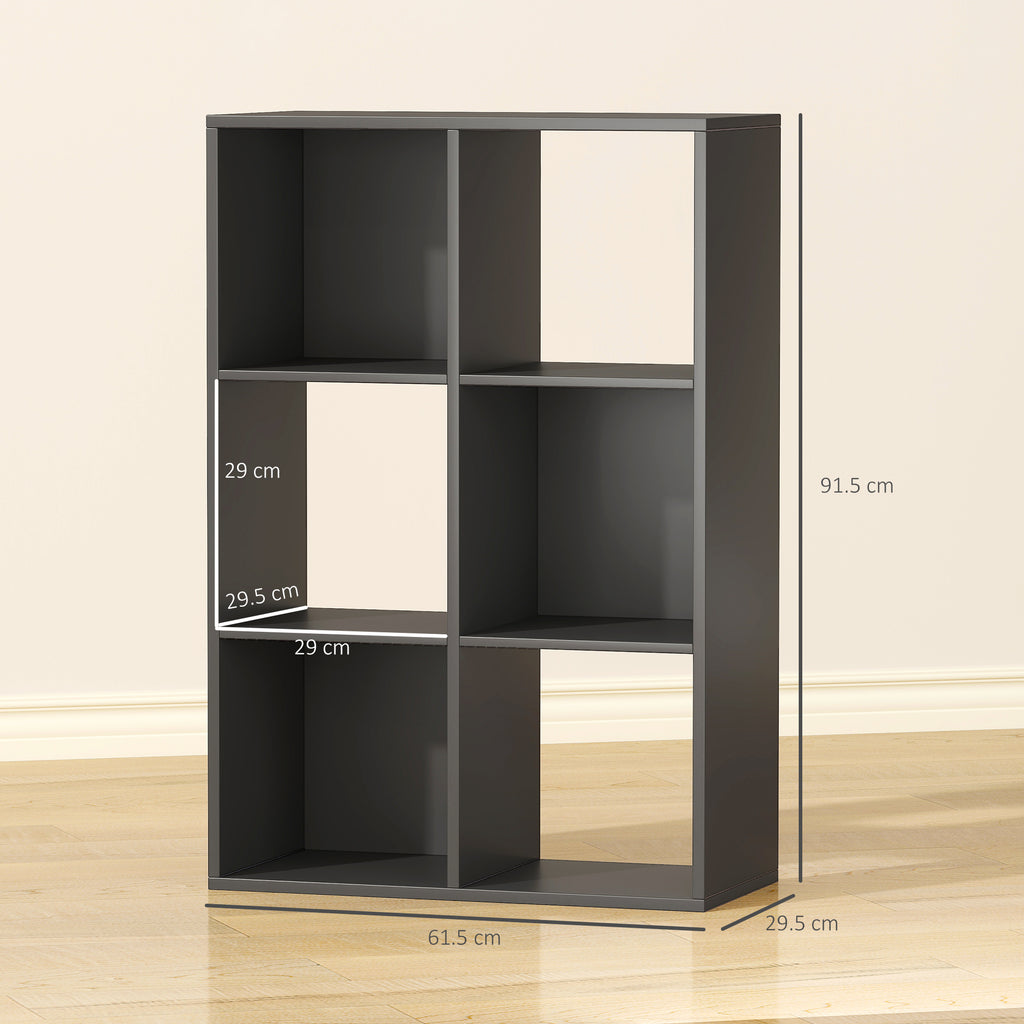 HOMCOM 6-Cube Bookshelf, Display Shelving Unit for Home Office