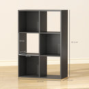 HOMCOM 6-Cube Bookshelf, Display Shelving Unit for Home Office