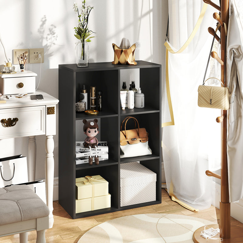 HOMCOM 6-Cube Bookshelf, Display Shelving Unit for Home Office