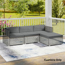 Outsunny 7-Piece Patio Furniture Cushions Water-Repellent 60x60cm, Dark Grey