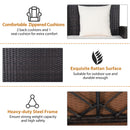 2-Seat Patio Rattan Porch Swing with Two Solid Steel Chains