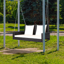 2-Seat Patio Rattan Porch Swing with Two Solid Steel Chains