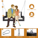 2-Seat Patio Rattan Porch Swing with Two Solid Steel Chains