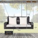 2-Seat Patio Rattan Porch Swing with Two Solid Steel Chains