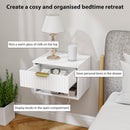 HOMCOM Floating Nightstands Set of 2, Modern Wall Mounted Bedside Tables