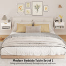 HOMCOM Floating Nightstands Set of 2, Modern Wall Mounted Bedside Tables