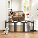 PawHut Dog Gate 5 Wood Panel Freestanding Pet Fence Folding Safety Barrier