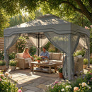 Outsunny 3 x 3.6 m Garden Gazebo with Shelves, UPF50+ Permanent Gazebo