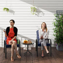 Outsunny 3-Piece Recliner Garden Chairs And Tempered Glass Table Set