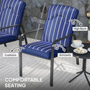 Outsunny 3-Piece Recliner Garden Chairs And Tempered Glass Table Set