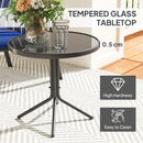 Outsunny 3-Piece Recliner Garden Chairs And Tempered Glass Table Set