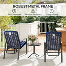 Outsunny 3-Piece Recliner Garden Chairs And Tempered Glass Table Set