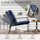 Outsunny 3-Piece Recliner Garden Chairs And Tempered Glass Table Set