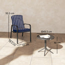 Outsunny 3-Piece Recliner Garden Chairs And Tempered Glass Table Set