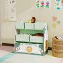 AIYAPLAY 3-Tier Kids Storage Shelf With 6 Removable Fabric Boxes,