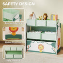 AIYAPLAY 3-Tier Kids Storage Shelf With 6 Removable Fabric Boxes,