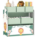 AIYAPLAY 3-Tier Kids Storage Shelf With 6 Removable Fabric Boxes,
