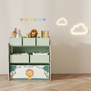 AIYAPLAY 3-Tier Kids Storage Shelf With 6 Removable Fabric Boxes,