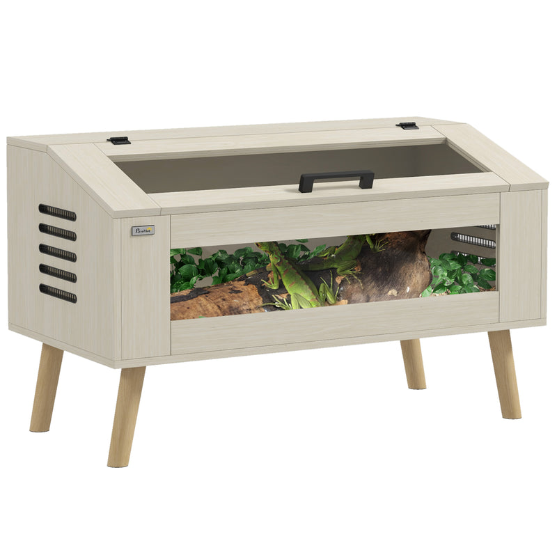 PawHut Reptile Terrarium, Snake Vivarium with Tempered Glass Windows