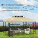 Outsunny 3x4m Gazebo Replacement Roof Canopy 2 Tier Top UV Cover