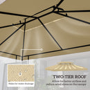 Outsunny 3x4m Gazebo Replacement Roof Canopy 2 Tier Top UV Cover