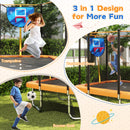 Rectangle Outdoor Trampoline 317 x 255 cm Backyard Trampoline-Orange