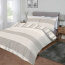 Lewis's Dalton Stripe Brushed Cotton Duvet Set - Grey