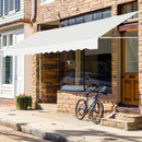 Retractable Telescopic Awning Sun Shade with Manual Crank Handle-Beige