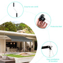 Retractable Telescopic Awning Sun Shade with Manual Crank Handle-Grey