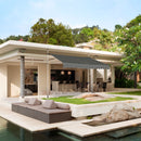 Retractable Telescopic Awning Sun Shade with Manual Crank Handle-Grey