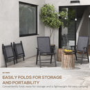 Outsunny 4-PCS Garden Armchairs Outdoor Patio Folding Furniture Light Brown