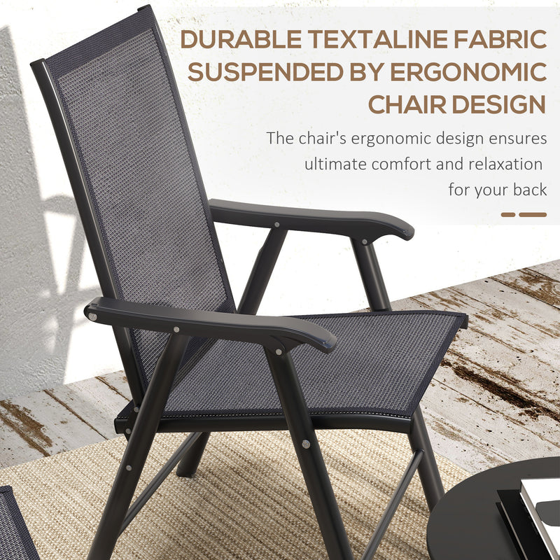Outsunny 4-PCS Garden Armchairs Outdoor Patio Folding Furniture Light Brown