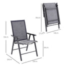 Outsunny 4-PCS Garden Armchairs Outdoor Patio Folding Furniture Light Brown