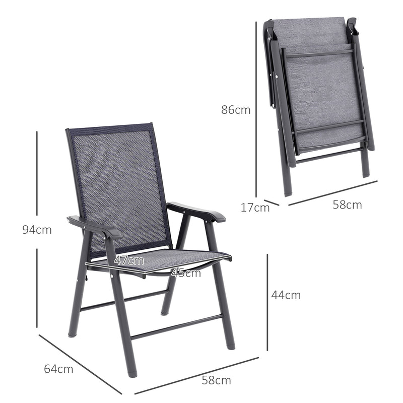 Outsunny 4-PCS Garden Armchairs Outdoor Patio Folding Furniture Light Brown