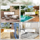 Outsunny 4-PCS Garden Armchairs Outdoor Patio Folding Furniture Light Brown