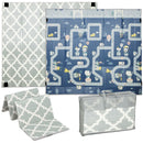 AIYAPLAY Foldable Baby Play Mat, Baby Playpen, Traffic & Grey Diamond Theme