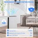 16L/Day Dehumidifier With 4L Water Tank, 24H Timer, Digital Humidity Display