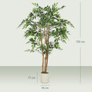HOMCOM Artificial Ficus Tree, Faux Plant For Home Decor