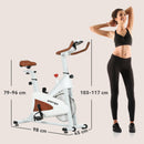 SPORTNOW Quiet Stationary Exercise Bike with Adjustable Seat, White