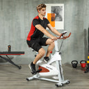 SPORTNOW Quiet Stationary Exercise Bike with Adjustable Seat, White