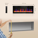 HOMCOM 50" Wall Electric Fireplace, Slim Electric Fire, 1800W, Black